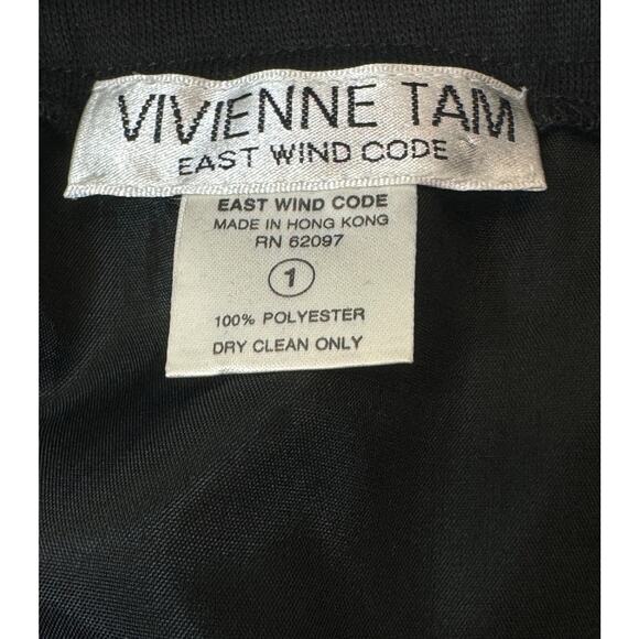 Vivienne Tam East Wind Code Dress Sz 1 Black Accordion Pleated Mini Chiffon Vtg - Picture 8 of 13
